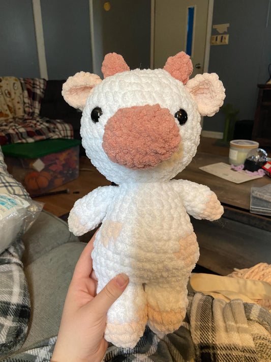 Adorable Crochet Strawberry or Lavender Cow!